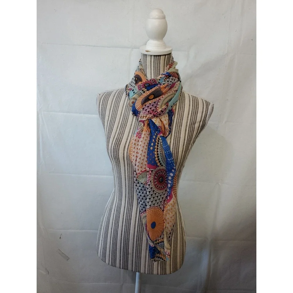 Lot Of 2 Summer Sheer‎ Long Polyester Scarves Wraps Multifunction